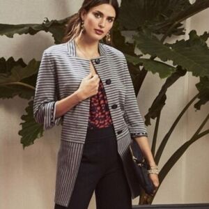 CABI Striped Car Coat Size M